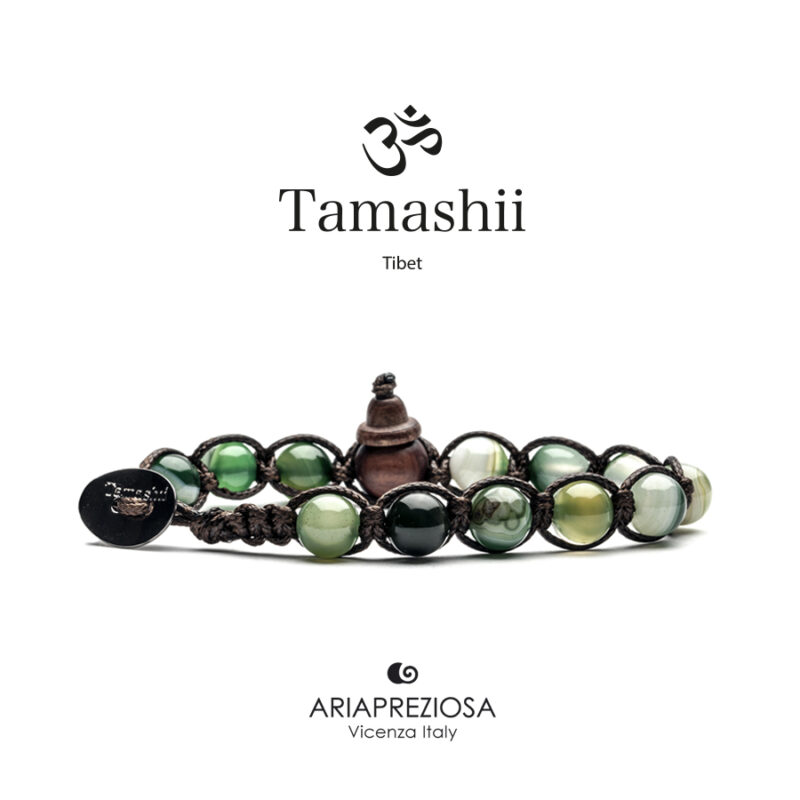 TAMASHII - AGATA VERDE FORESTA STRIATA Collezione tradizionale Ref. BHS900-160