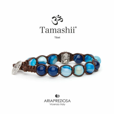 TAMASHII - AGATA BLU STRIATA Collezione Ruota Preghiera Ref. BHS1100-141