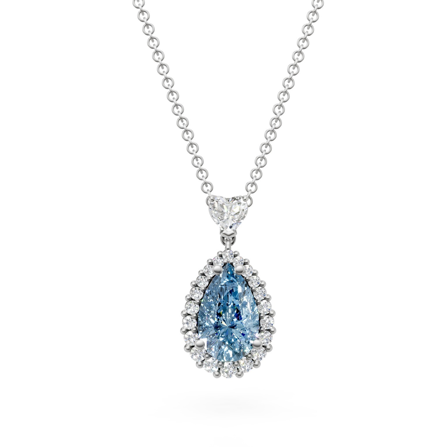 X DIAMOND Collana Fancy Blue Lab Grown 2.05 ct