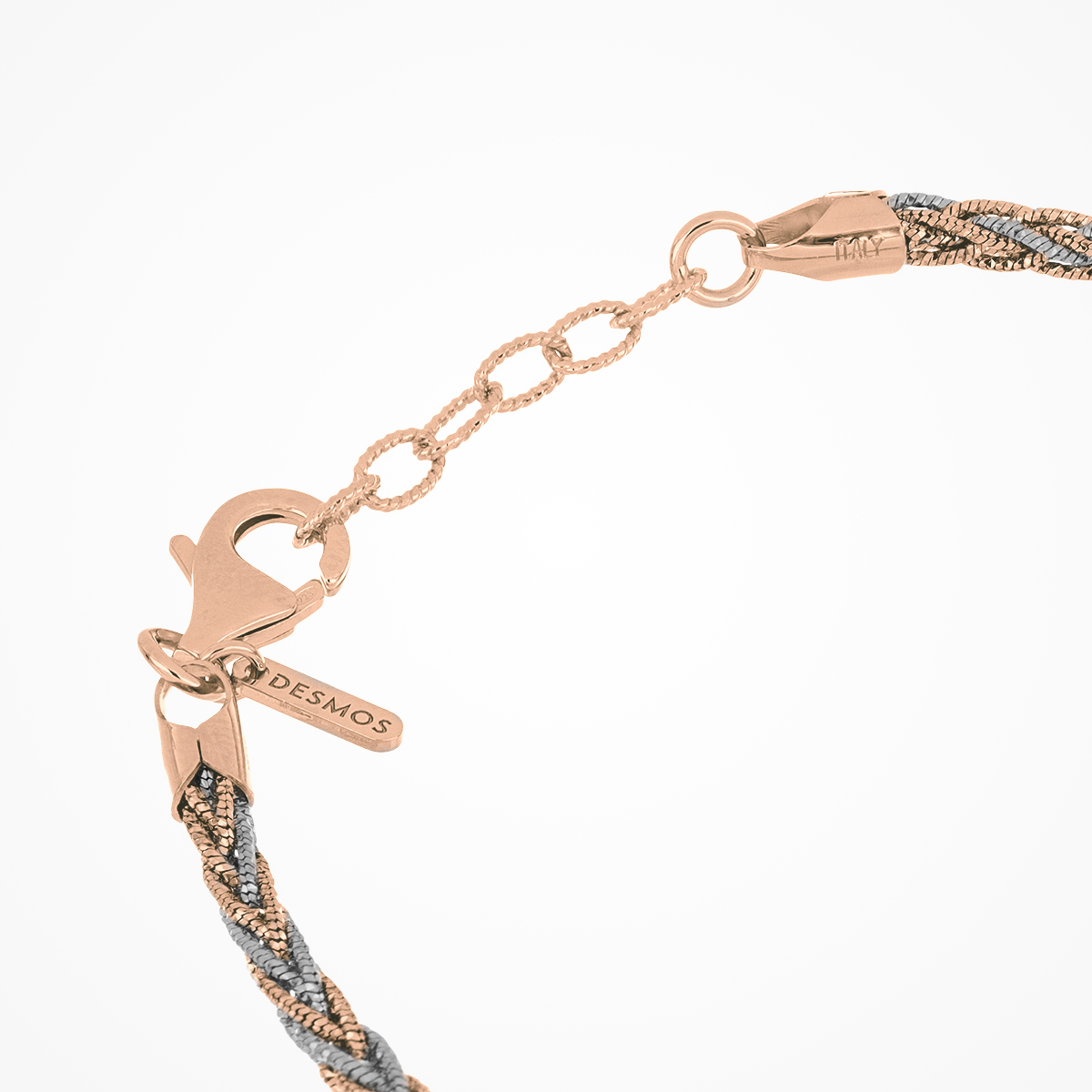 Bracciale T Bar Con Doppio Cuore In Argento E Oro Rosa – Regalo Elegante In Scatola